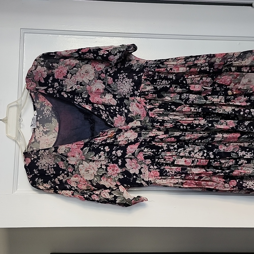 Papillon floral crinkle dress vintage from the 90s - Picture 2 of 14